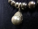 画像4: 基本の一点♥ Sil925ダイヤ入グレー淡水パール ペンダントヘッド (4)