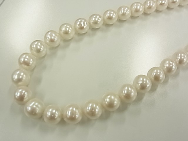画像1: 淡水パール大珠ネックレス(白）10mm (1)